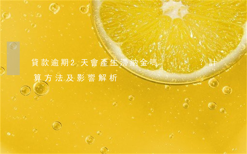貸款逾期2天會產生滯納金嗎？計算方法及影響解析